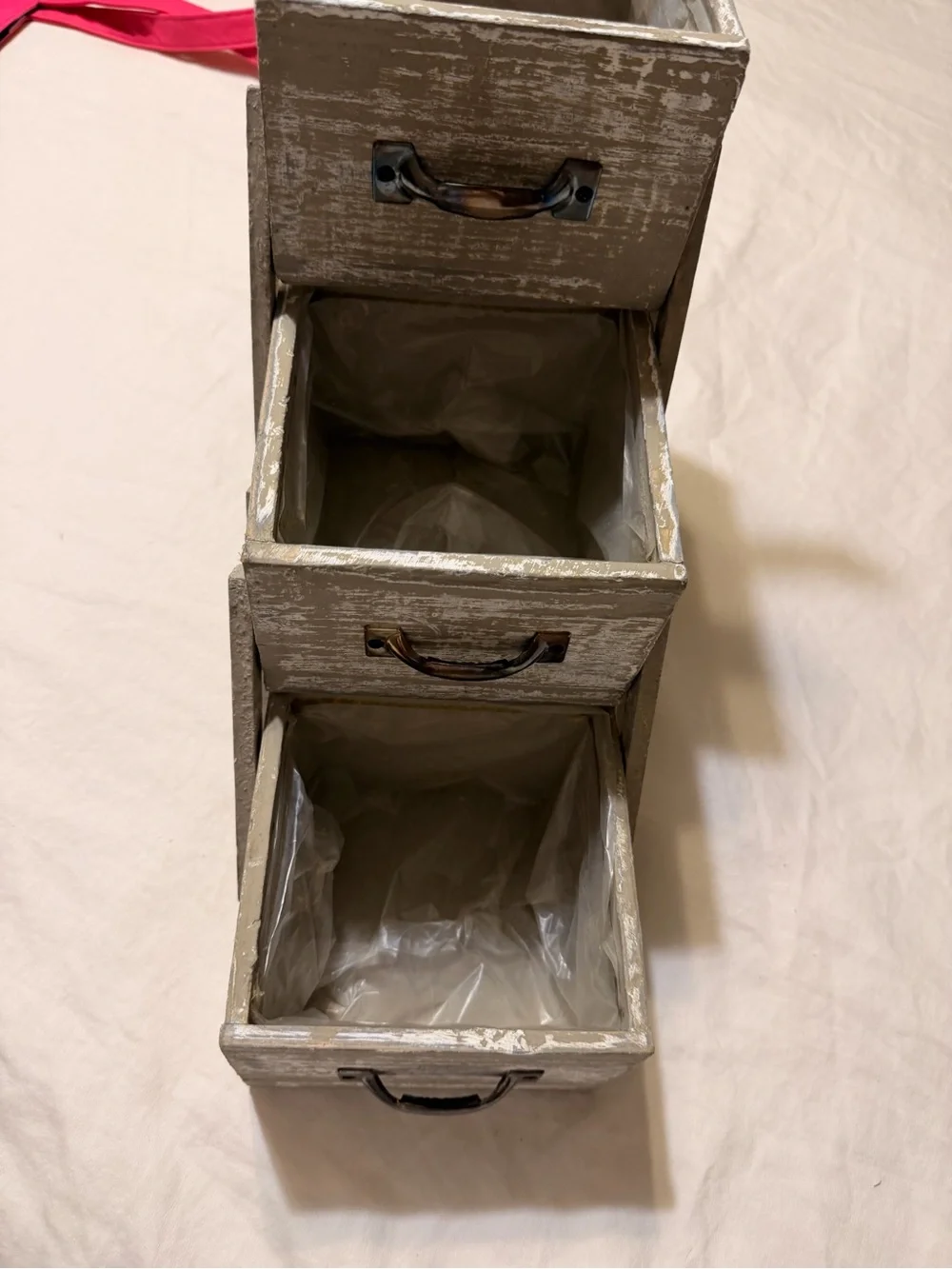 New Rustic Garden Step Planter - Weathered Gray- mini 3 tiered gardening planter